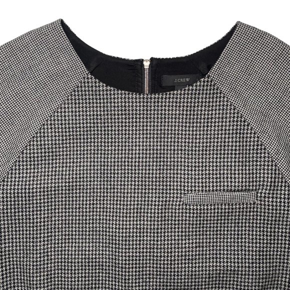 J.Crew Flannel Raglan Top In Houndstooth Grey - Picture 3 of 13